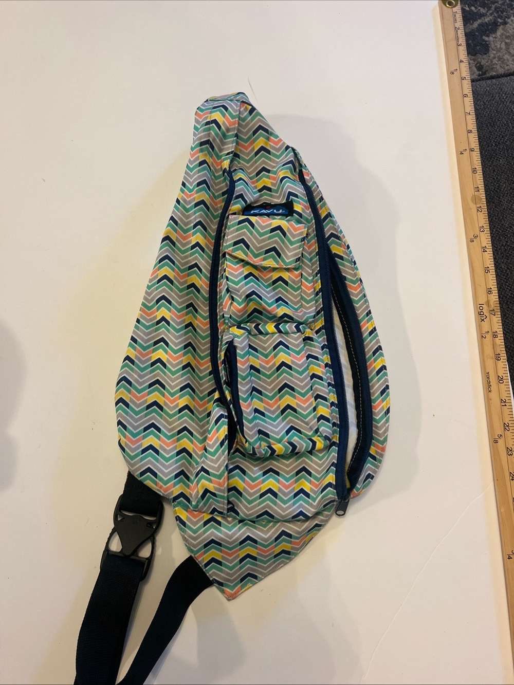 Kavu Multicolor Chevron Sling Belt Bag